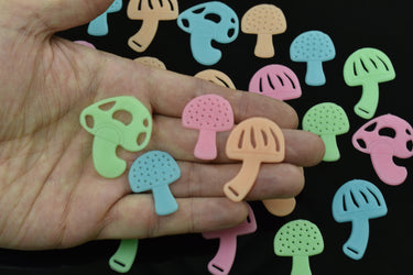 24 Piece Glow in the Dark Multicolor Groovy Mushrooms Wall Ceiling Decor